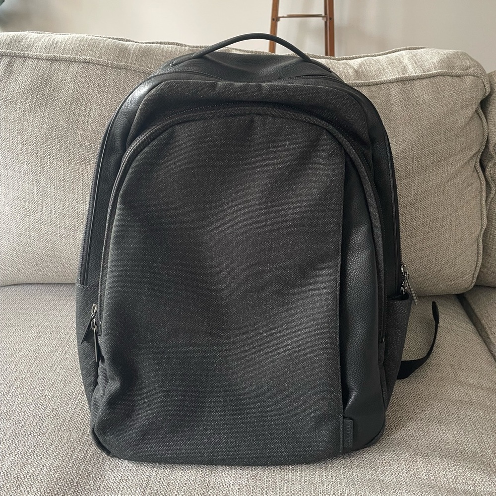 Away leather laptop backpack